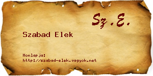 Szabad Elek névjegykártya