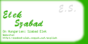 elek szabad business card